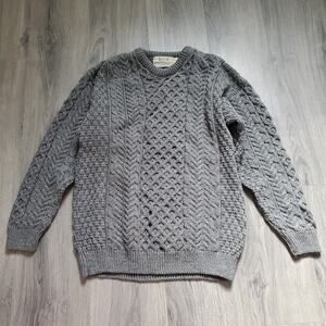 Aran Sweater Market Sweater Mens Large Irish Cable Knit Wool Pullover Ireland